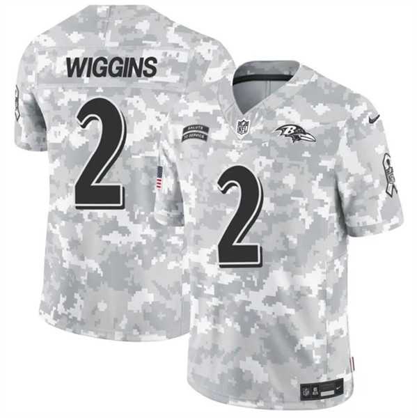 Mens Baltimore Ravens #2 Nate Wiggins 2024 F.U.S.E. Arctic Camo Salute to Service Limited Stitched Jersey Dzhi->baltimore ravens->NFL Jersey